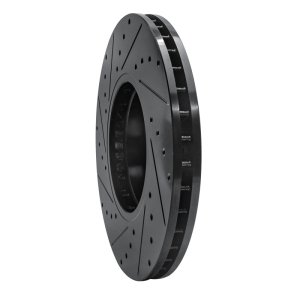 BMW X5 Brake Rotor (1) - Front Right - R1 Concepts - Drilled & Slotted - Black - `00-`06